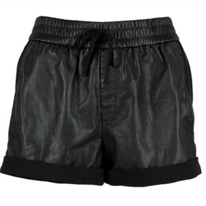 Helmut Lang Black High Waist Leather Shorts